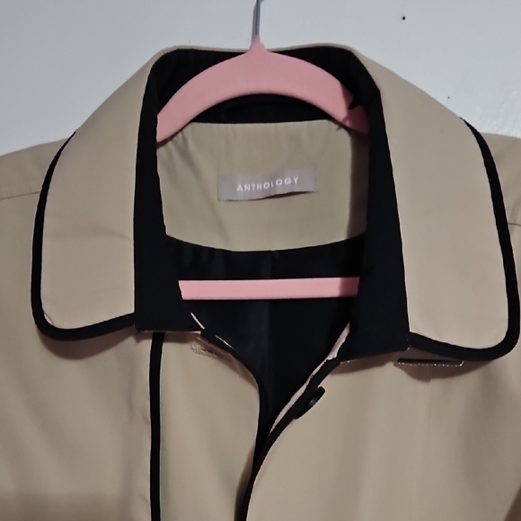 Anthology Beige Trench Coat with Black Trim - Picture 8 of 8